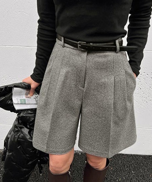 gossip!ロサンゼルス(ゴシップロサンゼルス)の「YUGA ハイウエストショートパンツ(その他パンツ・レディース・ブラック/グレー・M/L)」の6枚目の写真