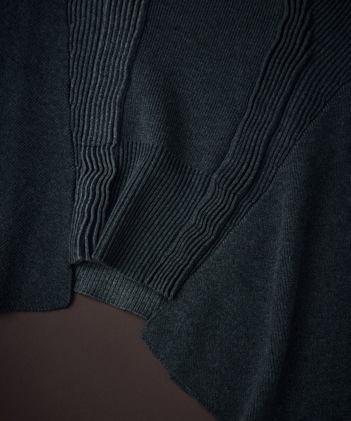 UN3D.(アンスリード)の「【UN3D./アンスリード】PIN TUCK HALF ZIP TOP/ピンタックハーフジップトップ(ニット/セーター・レディース・ブラック/ブルー/グレー・36)」の6枚目の写真