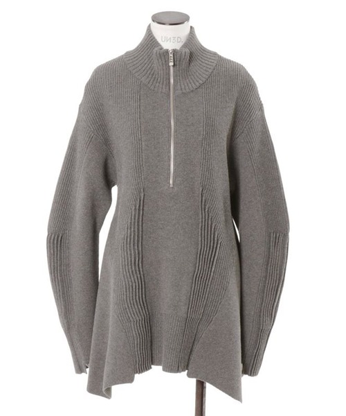 UN3D.(アンスリード)の「【UN3D./アンスリード】PIN TUCK HALF ZIP TOP/ピンタックハーフジップトップ(ニット/セーター・レディース・ブラック/ブルー/グレー・36)」の9枚目の写真