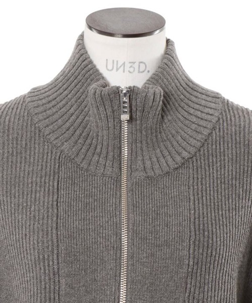 UN3D./アンスリード】PIN TUCK HALF ZIP TOP/ピンタックハーフジップ
