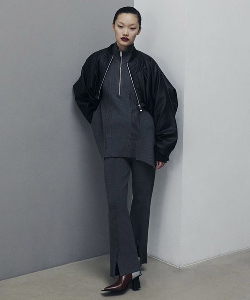 UN3D.(アンスリード)の「【UN3D./アンスリード】PIN TUCK HALF ZIP TOP/ピンタックハーフジップトップ(ニット/セーター・レディース・ブラック/ブルー/グレー・36)」の7枚目の写真