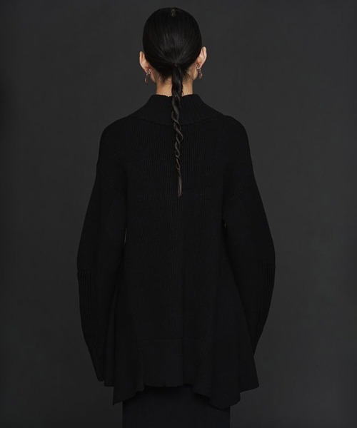 UN3D./アンスリード】PIN TUCK HALF ZIP TOP/ピンタックハーフジップ