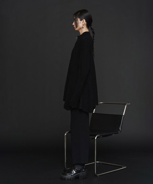 UN3D./アンスリード】PIN TUCK HALF ZIP TOP/ピンタックハーフジップ