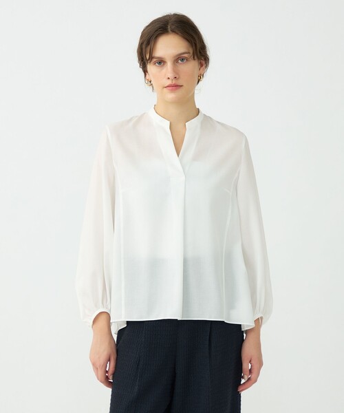 BALLSEY(ボールジィ)の「グロスアムンゼン テントラインブラウス(シャツ/ブラウス・レディース・ホワイト/ネイビー・36)」の4枚目の写真