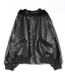 a.p.o.v.（エーピーオービー）の「a.p.o.v. リバーシブル総ショートファー×合成皮革オーバーサイズフードブルゾンジャケット（ブルゾン）」