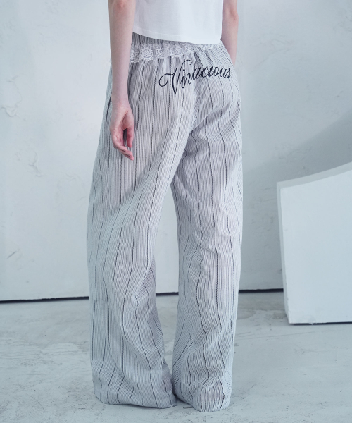 Vivacious（ビバシャス）の「Boheme Striped Pants BLACK（スウェットパンツ・レディース・ブラック・SMALL/MEDIUM）」の3枚目の写真