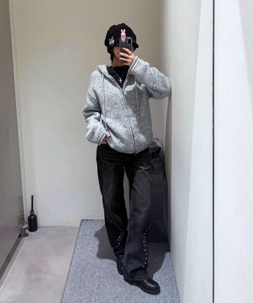 INSILENCE WOMEN(インサイレンスウーマン)の「カービングスタッドデニム ブラック(デニムパンツ・レディース・その他・X-SMALL/SMALL/MEDIUM/LARGE)」の6枚目の写真