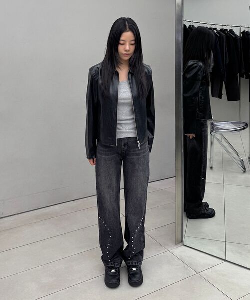INSILENCE WOMEN(インサイレンスウーマン)の「カービングスタッドデニム ブラック(デニムパンツ・レディース・その他・X-SMALL/SMALL/MEDIUM/LARGE)」の14枚目の写真