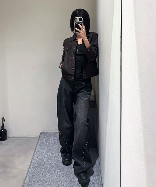 INSILENCE WOMEN(インサイレンスウーマン)の「カービングスタッドデニム ブラック(デニムパンツ・レディース・その他・X-SMALL/SMALL/MEDIUM/LARGE)」の20枚目の写真
