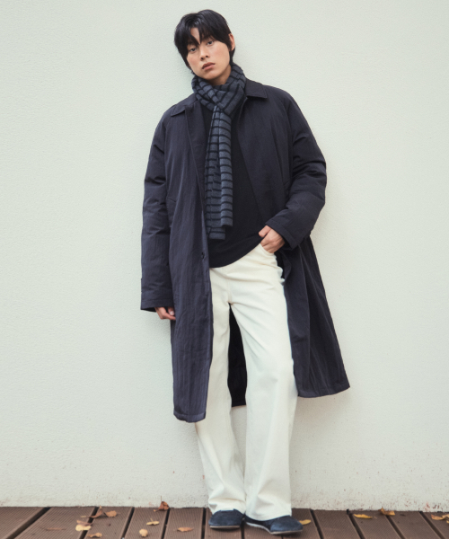 WEDNESDAY OASIS（ウェンズデーオアシス）の「[アトリエエディション] マックトレンチパディングコート_BLACK(WC25-OT04)（ダウンジャケット/コート・メンズ・ブラック・MEDIUM/LARGE）」の4枚目の写真