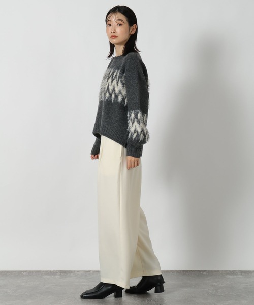 LAKOLE(ラコレ)の「ノルディック風柄ニットプルオーバー / 611793(ニット/セーター・レディース・アイボリー/ブラウン/チャコール・FREE)」の14枚目の写真
