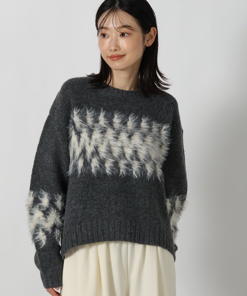 LAKOLE(ラコレ)の「ノルディック風柄ニットプルオーバー / 611793(ニット/セーター・レディース・アイボリー/ブラウン/チャコール・FREE)」の16枚目の写真