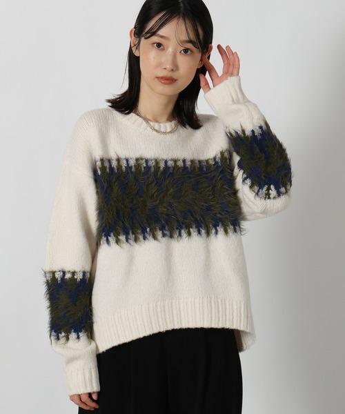 LAKOLE(ラコレ)の「ノルディック風柄ニットプルオーバー / 611793(ニット/セーター・レディース・アイボリー/ブラウン/チャコール・FREE)」の11枚目の写真