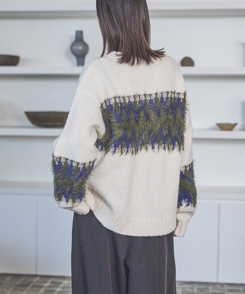 LAKOLE(ラコレ)の「ノルディック風柄ニットプルオーバー / 611793(ニット/セーター・レディース・アイボリー/ブラウン/チャコール・FREE)」の10枚目の写真