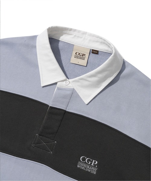 codegraphy(コードグラフィー)の「Small Square Logo Stripe Rugby Man-to-Man CBEWUTL030(Tシャツ/カットソー・メンズ・バーガンディー/ブルー/オリーブ・SMALL/MEDIUM/LARGE)」の12枚目の写真