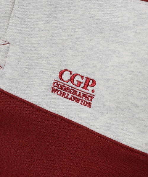 codegraphy（コードグラフィー）の「Small Square Logo Stripe Rugby Man-to-Man CBEWUTL030（Tシャツ/カットソー・メンズ・バーガンディー/ブルー/オリーブ・SMALL/MEDIUM/LARGE）」の8枚目の写真