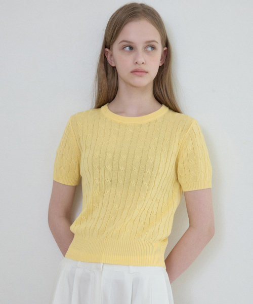 WEDNESDAYOASISFORWOMEN（ウェンズデー オアシス フォー ウーマン）の「ウォッシャブル クロエ ハーフラウンドニット_LIGHT YELLOW(WC25-KN22)（ニット/セーター・レディース・ライトイエロー・FREE）」の2枚目の写真