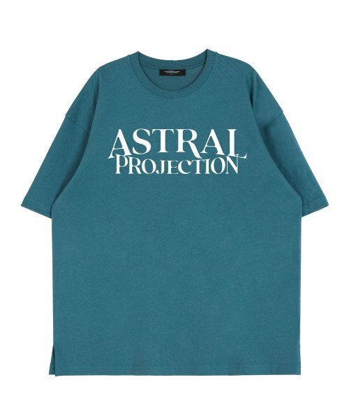 ASTRAL PROJECTION(アストラルプロジェクション)の「ベーシックレタリングロゴラウンドネック15番手綿半袖Tシャツ_ブルーグリーン(Tシャツ/カットソー・メンズ・その他・LARGE/X-LARGE)」の2枚目の写真