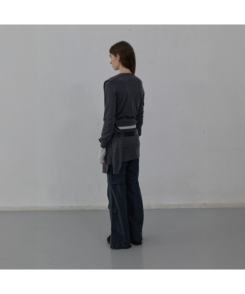 LCDC TM(エルシーディーシーティーエム)の「TIED DETAIL KNIT TOP (MELANGE GREY)(ニット/セーター・レディース・その他・SMALL/MEDIUM)」の3枚目の写真