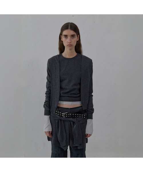 LCDC TM(エルシーディーシーティーエム)の「TIED DETAIL KNIT TOP (MELANGE GREY)(ニット/セーター・レディース・その他・SMALL/MEDIUM)」の5枚目の写真