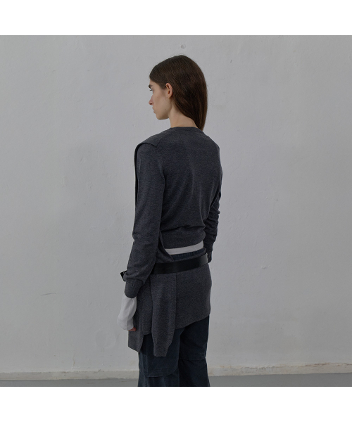 LCDC TM(エルシーディーシーティーエム)の「TIED DETAIL KNIT TOP (MELANGE GREY)(ニット/セーター・レディース・その他・SMALL/MEDIUM)」の7枚目の写真