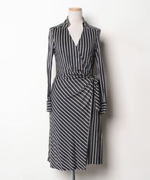 新品未使用　ダイアンフォンファステンバーグ　幾何学模様 長袖ワンピース ダイアンフォン確認用⭐︎ファステンバーグカシュクールワンピース長袖