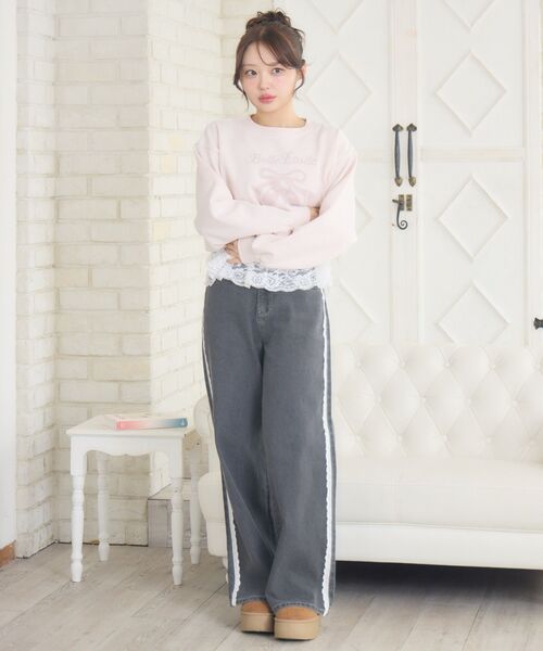 セール】レースデザインデニムPT（その他パンツ）｜ems excite（エムズ