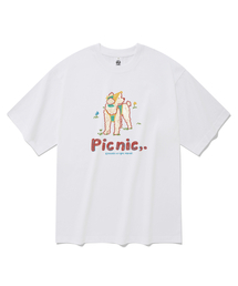 ピクニック半袖Tシャツホワイト