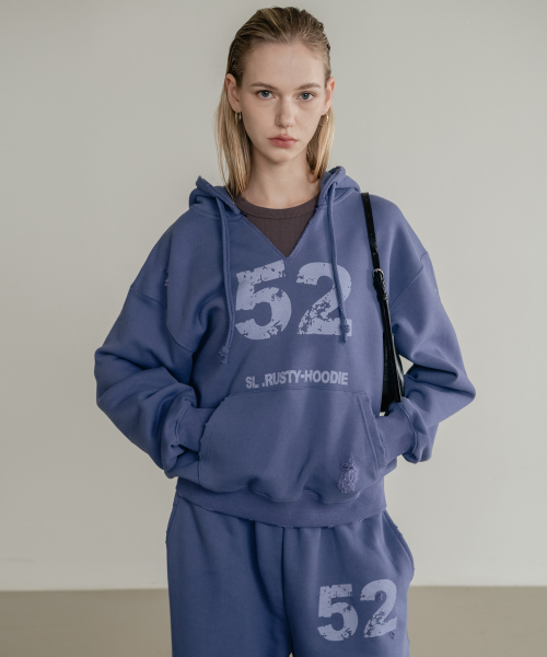 SSIN AND LEE（シンアンドリー）の「(W) ラスティコットンスウェットフードTシャツブルー（パーカー・レディース・その他・F）」の13枚目の写真