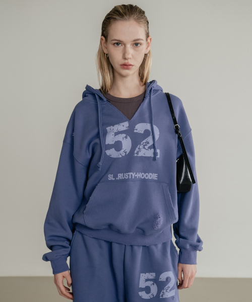 SSIN AND LEE（シンアンドリー）の「(W) ラスティコットンスウェットフードTシャツブルー（パーカー・レディース・その他・F）」の14枚目の写真