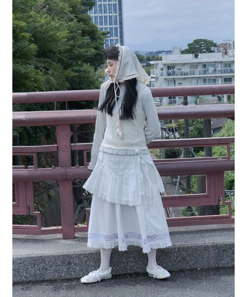 merry jenny（メリージェニー）の「フリルデコラティブバレエシューズ（バレエシューズ・レディース・ピンク/ブラック/アイボリー・LARGE/MEDIUM）」の5枚目の写真