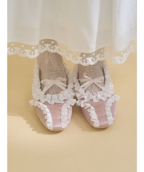 merry jenny（メリージェニー）の「フリルデコラティブバレエシューズ（バレエシューズ・レディース・ピンク/ブラック/アイボリー・LARGE/MEDIUM）」の16枚目の写真