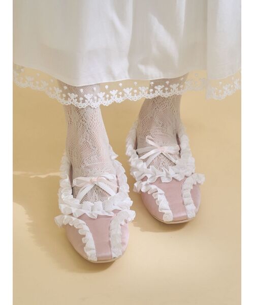 merry jenny（メリージェニー）の「フリルデコラティブバレエシューズ（バレエシューズ・レディース・ピンク/ブラック/アイボリー・LARGE/MEDIUM）」の17枚目の写真