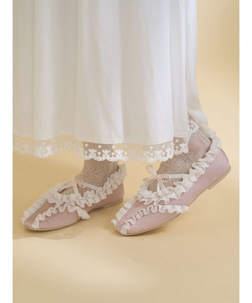 merry jenny（メリージェニー）の「フリルデコラティブバレエシューズ（バレエシューズ・レディース・ピンク/ブラック/アイボリー・LARGE/MEDIUM）」の18枚目の写真