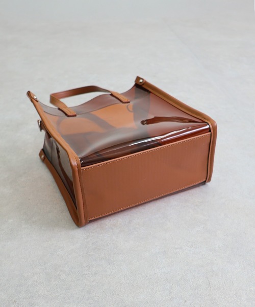 T・S・L（ティーエスエル）の「メッシュポーチ付き2wayクリアトートバッグ（トートバッグ・レディース・ブラック/ホワイト/ブラウン・FREE）」の6枚目の写真