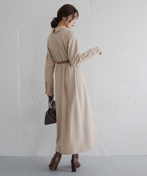 Andemiu（アンデミュウ）の「カシュクールワンピース630149（ワンピース・レディース・ブルーグレー/ベージュ/ネイビー・FREE）」の6枚目の写真