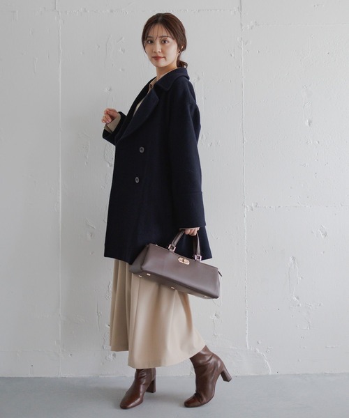 Andemiu（アンデミュウ）の「カシュクールワンピース630149（ワンピース・レディース・ブルーグレー/ベージュ/ネイビー・FREE）」の7枚目の写真