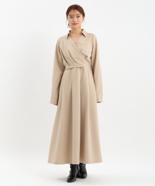 Andemiu（アンデミュウ）の「カシュクールワンピース630149（ワンピース・レディース・ブルーグレー/ベージュ/ネイビー・FREE）」の16枚目の写真