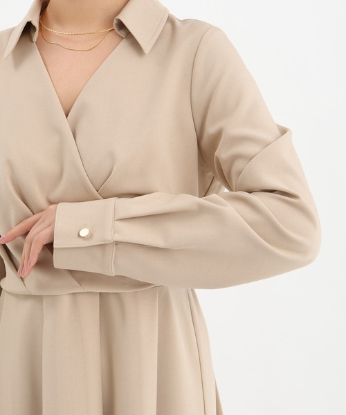 Andemiu（アンデミュウ）の「カシュクールワンピース630149（ワンピース・レディース・ブルーグレー/ベージュ/ネイビー・FREE）」の20枚目の写真