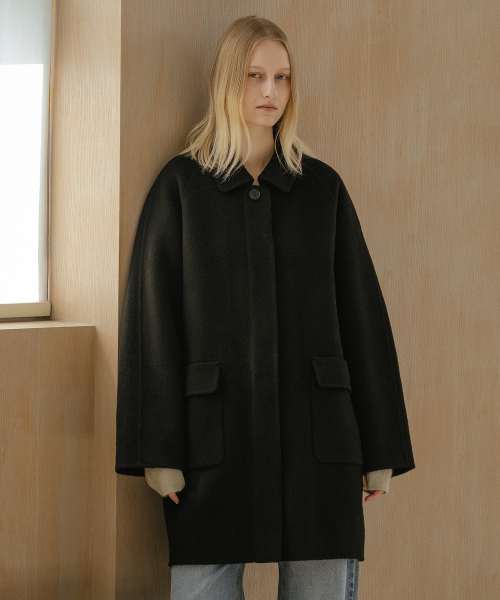 KNOWNBETTER（ノウンベター）の「Handmade raglan wool half coat [KNFW04CT05]_[2color]（チェスターコート・レディース・ブラック/チャコール・FREE）」の3枚目の写真