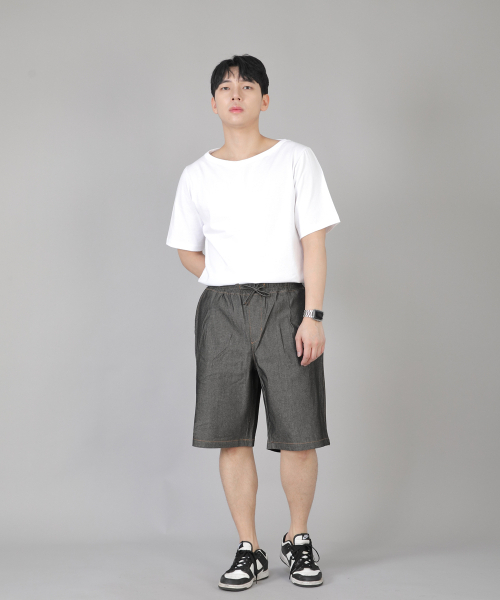 SAINTCREW(セントクルー)の「ピンタックショーツ EPS-350 グレーブラックデニム(その他パンツ・メンズ・その他・MEDIUM/LARGE/X-LARGE)」の2枚目の写真
