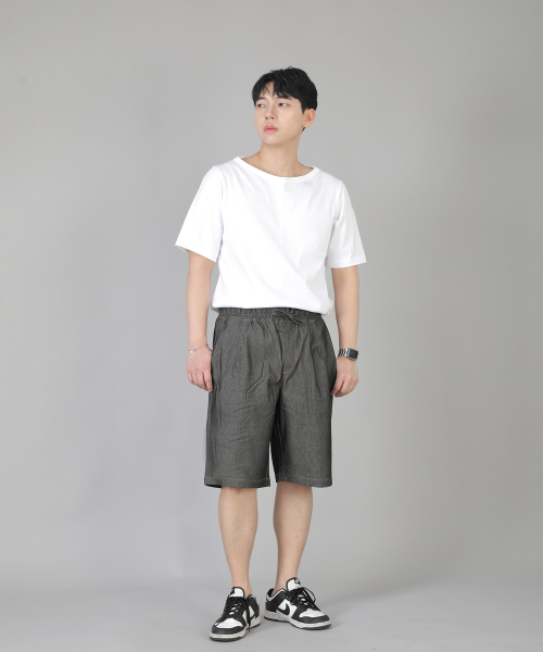 SAINTCREW(セントクルー)の「ピンタックショーツ EPS-350 グレーブラックデニム(その他パンツ・メンズ・その他・MEDIUM/LARGE/X-LARGE)」の4枚目の写真
