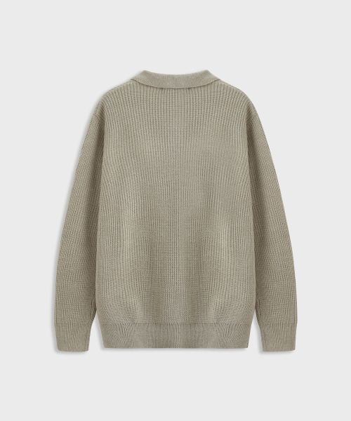 ASHOUR(アッシュアワー)の「Open Collar Mixed Knit Beige(ニット/セーター・メンズ・その他・MEDIUM/LARGE)」の2枚目の写真
