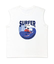 サーフドローイングスリーブレスTシャツ[ホワイト]