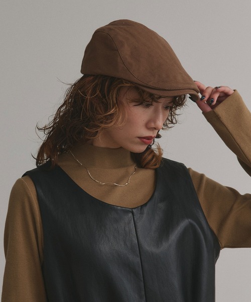 ad thie(アドティエ)の「ベーシック ハンチングキャップ(ハンチング/ベレー帽・レディース・ブラック/ブラウン/アイボリー・FREE)」の3枚目の写真