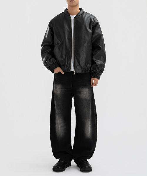 UNDEROFF(アンダーオフ)の「ヴィンテージレザーパディッドブルゾンブラウン(ライダースジャケット・メンズ・ブラウン・LARGE/X-LARGE/MEDIUM)」の5枚目の写真