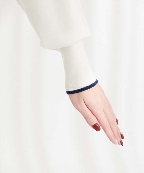 natural couture(ナチュラルクチュール)の「配色金ボタンニットカーディガン(カーディガン/ボレロ・レディース・オフホワイト/チャコールグレー/ベージュ/ネイビー/ライトグレー・FREE)」の14枚目の写真