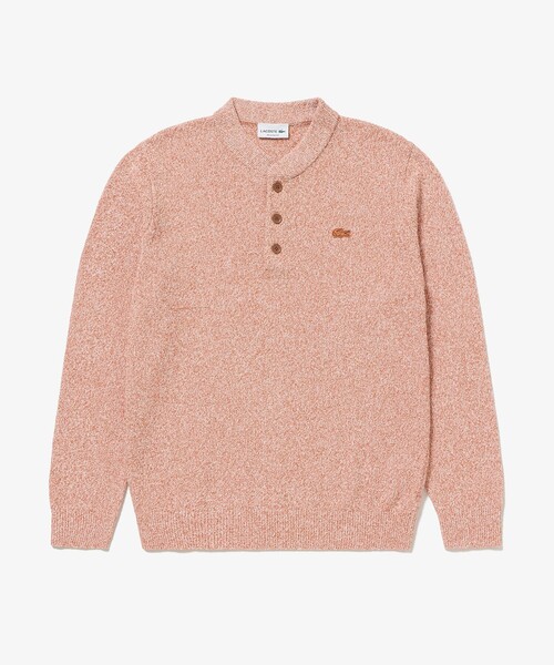 LACOSTE(ラコステ)の「ブークレー ヘンリーネックニットセーター(ニット/セーター・メンズ・オレンジ/オフホワイト/グレー・4/5/2/3)」の4枚目の写真