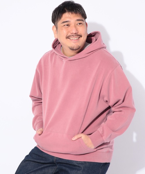 B&T CLUB(ビーティークラブ)の「パーカー メンズ 大きいサイズ ピグメントポンチ 無地 プルオーバー パーカー B&T CLUB ビーアンドティークラブ(パーカー・メンズ・ライトグリーン/ダークグレー/ブルー/ワイン・X1(3L~4L)/X3(6L~7L)/X2(4L~5L))」の4枚目の写真