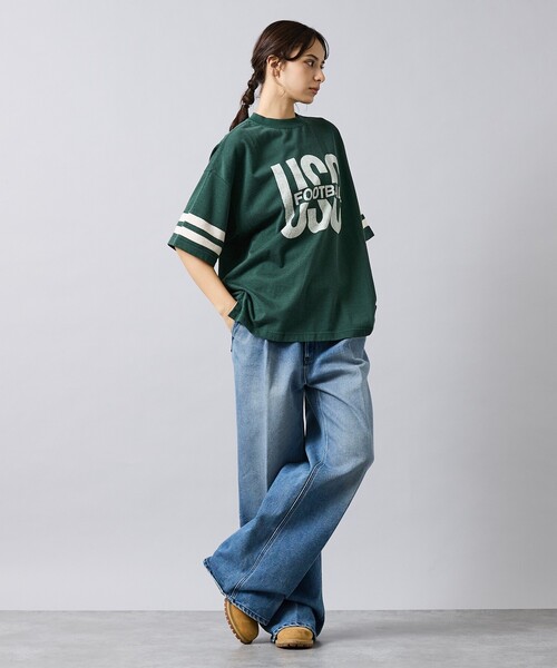 REMI RELIEF(レミレリーフ)の「【REMI RELIEF / レミ レリーフ】 R/C天竺 フットボールTシャツ(USC)RN30389092/ユニセックス(Tシャツ/カットソー・メンズ・グリーン/チャコールグレー・M/L)」の11枚目の写真